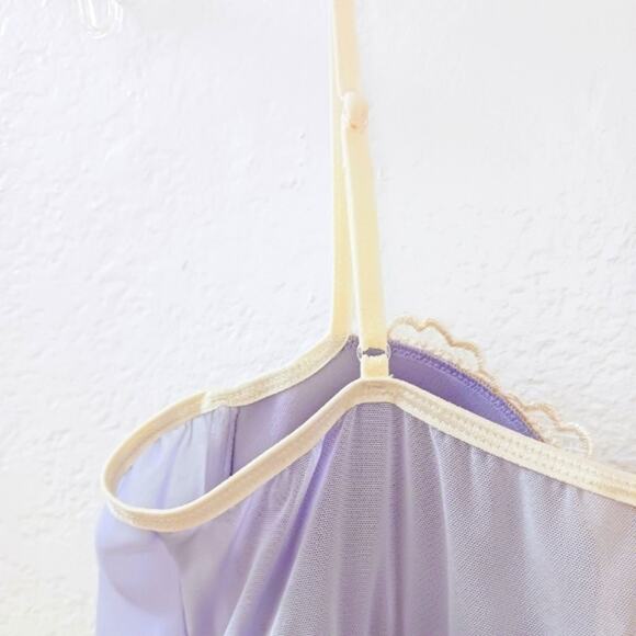 California Dynasty Babydoll Lingerie Set M Scalloped POWDER BLUE Padded Push-up - Picture 13 of 16